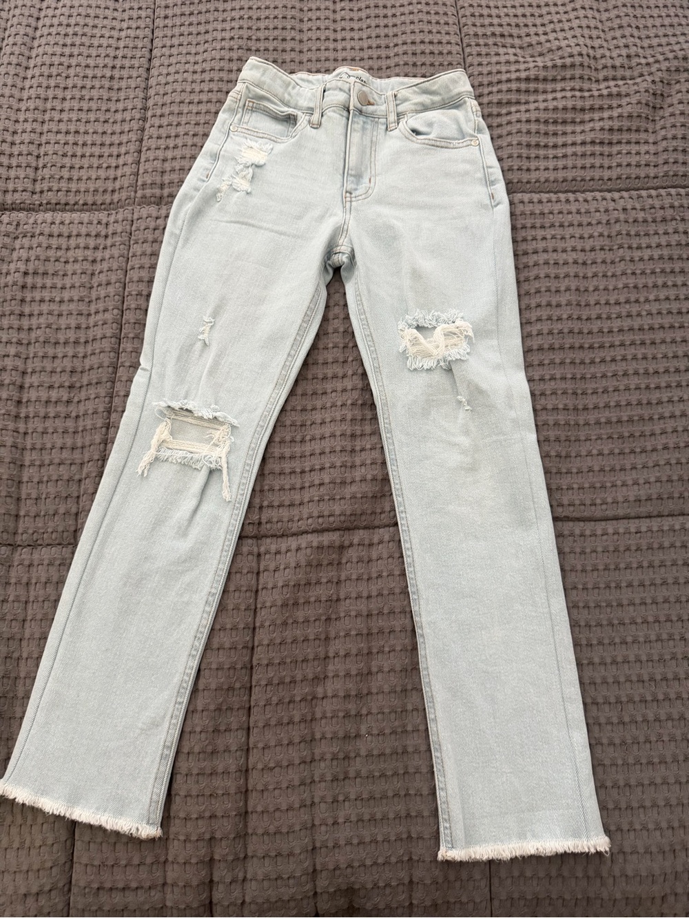 Girls Art Class Ripped Jeans Light Blue Size 10 Adjustable Waist